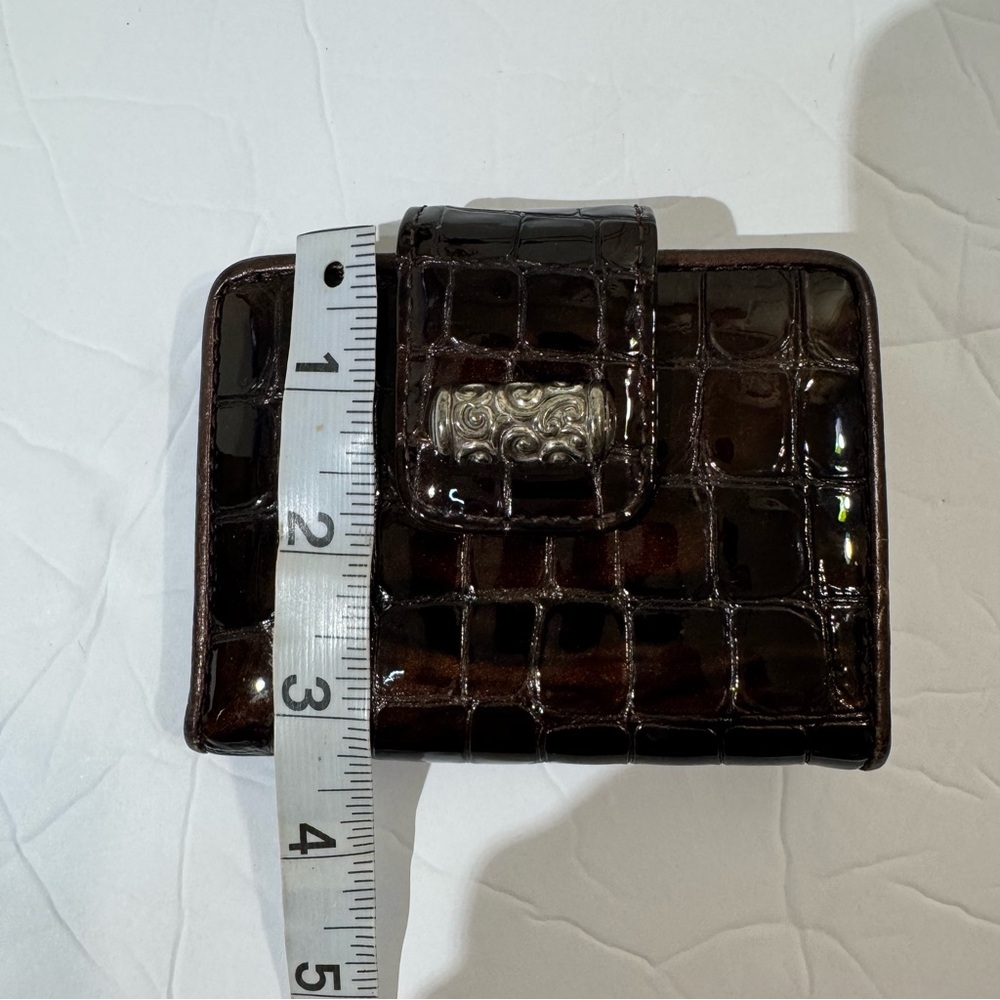 Brighton Dark Brown Crocodile-Embossed Leather Wallet - Picture 4 of 9